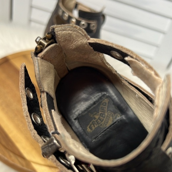 FREEBIRD l Carsen Blackish Leather Ankle Bootie Size 8 Western Country Bo… - Picture 10 of 13